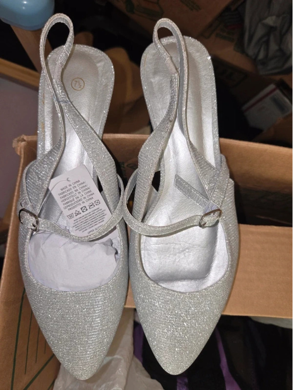 Sliver shiny shoes 7.5